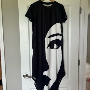 SHEIN Black and White Maxi Dress